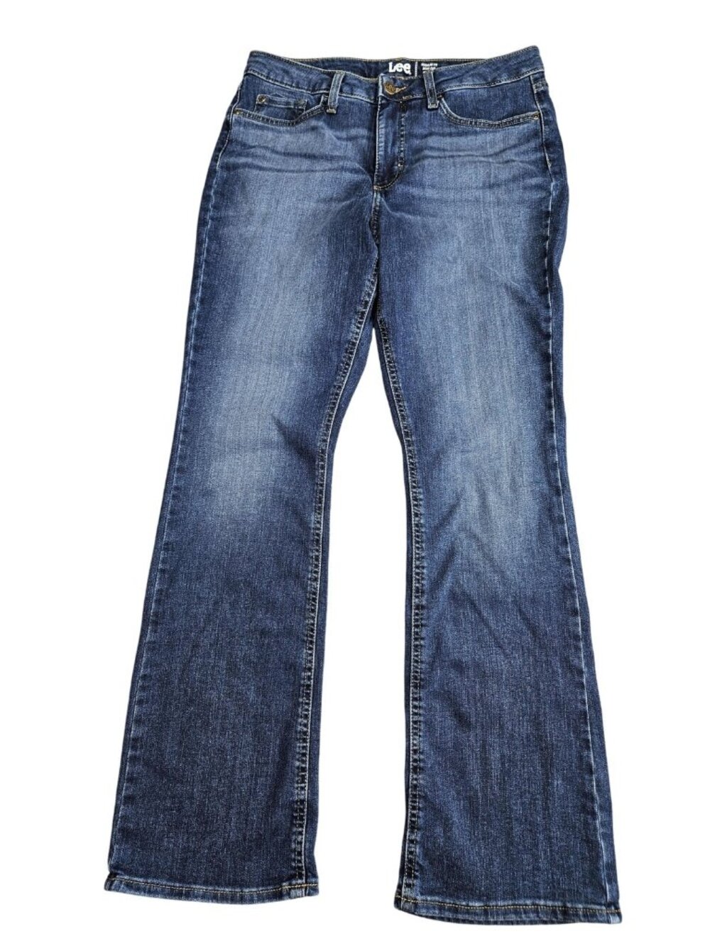 Lee‎ Regular Fit Bootcut Jeans Womens 10M Blue Med Wash Mid Rise Stretch Denim
